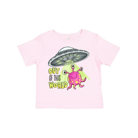 Inktastic Out of This World- Cute Pink Alien UFO Gift Toddler Boy or Toddler Girl T-Shirt