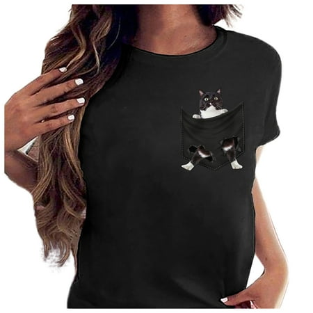 Women s Pet Pocket Printed Short Sleeve Casual Loose T-shirt Top Short Sleeve Scrub Jackets Short
Women s Pet Pocket Printed Short Sleeve Casual Loose T-shirt Top Short Sleeve Scrub Jackets Short