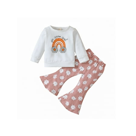 Bagilaanoe 2pcs Toddler Baby Girl Long Pants Set Long Sleeve Rainbow Print Pullover Tops + FlareTrousers 12M 18M 24M 3T 4T 5T Kids Casual Fall Outfit
Bagilaanoe 2pcs Toddler Baby Girl Long Pants Set Long Sleeve Rainbow Print Pullover Tops + FlareTrousers 12M 18M 24M 3T 4T 5T Kids Casual Fall Outfit