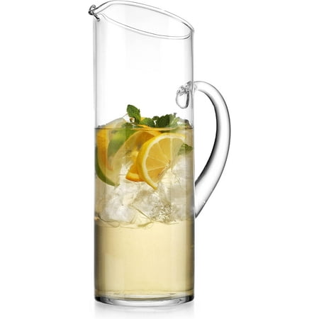 

Glass Water Pitcher With Spout – Serving Carafe For Water Juice Sangria Lemonade And Cocktails – Glass Beverage Pitcher.