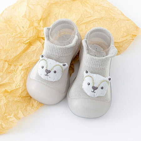 

LYCAQL Toddler Shoes Toddler Shoes Little Child Socks Cute Animal Cartoon Socks Shoes Toddler Floor Shoes Youth Girl Shoes (Grey 5.5 Toddler)