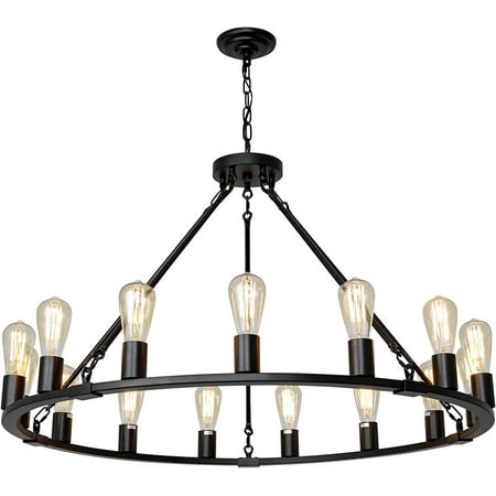 JSTCL Wagon Wheel Chandelier 15-Light Farmhouse ChandelierDia 40 Black Modern Chandeliers for Dining RoomIndustrial Dining Room Light Fixture for Kitchen Island Bedroom Living Room Foyer
JSTCL Wagon Wheel Chandelier 15-Light Farmhouse ChandelierDia 40 Black Modern Chandeliers for Dining RoomIndustrial Dining Room Light Fixture for Kitchen Island Bedroom Living Room Foyer