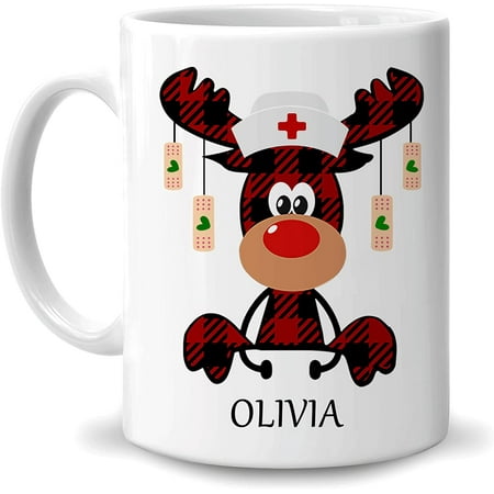Personalized Christmas Gifts For Nurses - Nurses Appreciation Gifts - Reindeer Nurse Buffalo Plaid Pattern Custom Name 11oz White Ceramic Coffee Tea Mug For ER Nurse Practitioner CNA RN
Personalized Christmas Gifts For Nurses - Nurses Appreciation Gifts - Reindeer Nurse Buffalo Plaid Pattern Custom Name 11oz White Ceramic Coffee Tea Mug For ER Nurse Practitioner CNA RN