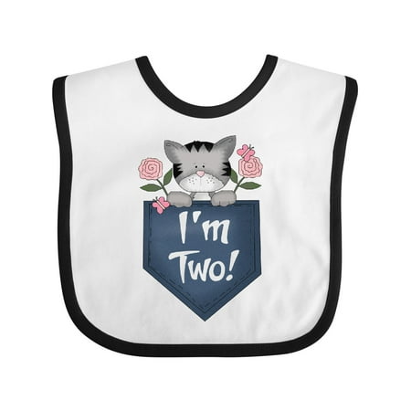 Inktastic I m Two Years Old Kitty Cat 2nd Birthday Gift Baby Girl Bib