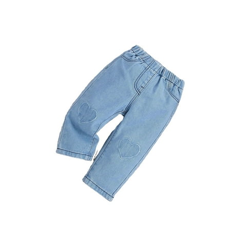 Heart print Bottoms Light Wash Baby Denim (Baby s)