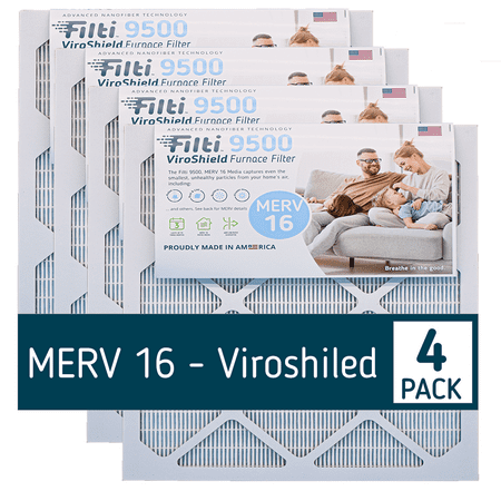 FILTI 9500 Air Filter 24x24x1 MERV 16 | Pleated HVAC AC Furnace Filter | MADE IN USA (4 PACK)(24x24x1)
FILTI 9500 Air Filter 24x24x1 MERV 16 | Pleated HVAC AC Furnace Filter | MADE IN USA (4 PACK)(24x24x1)