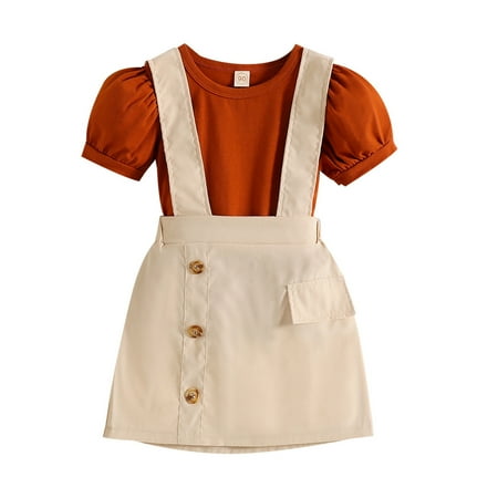 DNDKILG Toddler Baby Children Girl 2PCS Outfits Clothing Set T Shirts and Suspender Skirt Set Summer Short Sleeve White 1Y-6Y
DNDKILG Toddler Baby Children Girl 2PCS Outfits Clothing Set T Shirts and Suspender Skirt Set Summer Short Sleeve White 1Y-6Y