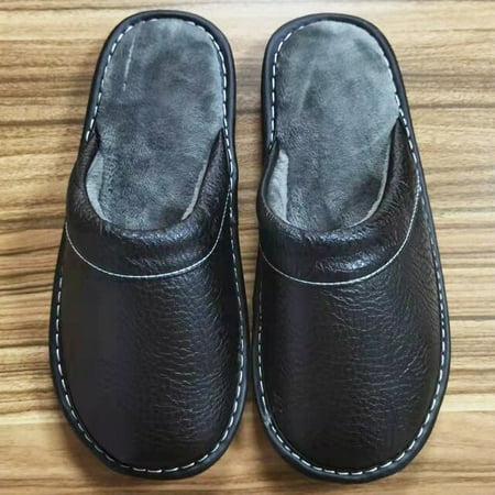 CoCopeanut Black Home Leather Slippers Men s Indoor Flats Waterproof Autumn Lovers Shoes Classic House Couples Soft Leather Slippers
CoCopeanut Black Home Leather Slippers Men s Indoor Flats Waterproof Autumn Lovers Shoes Classic House Couples Soft Leather Slippers