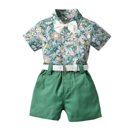 EHTMSAK Toddler Baby Children Boy Short Sleeve Outfits Summer Shirts and Floral Shorts Set Clothing Set Green 1Y-5Y 80
EHTMSAK Toddler Baby Children Boy Short Sleeve Outfits Summer Shirts and Floral Shorts Set Clothing Set Green 1Y-5Y 80