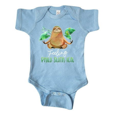 Inktastic Feeling Philo-Sloth-ical Funny Sloth with Plants Gift Baby Boy or Baby Girl Bodysuit