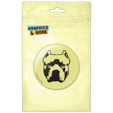 Pit Bull Dog Drawing on Yellow Refrigerator Button Magnet