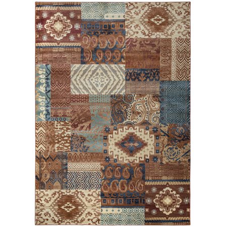 Gatney Rugs Avast Area Rugs - BI4529 Contemporary Ivory/Tan/Brown Diamonds Swirls Ovals Blocks Rug