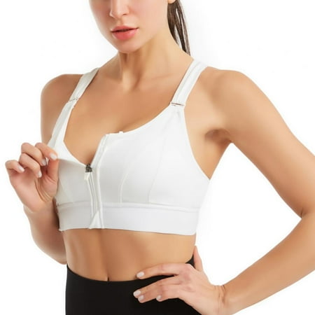Women s Zip Front Sports Bra Sexy Cross Back Wirefree Racerback Bras Top Sport Vest Yoga Bras Plus Size S-5XL White
Women s Zip Front Sports Bra Sexy Cross Back Wirefree Racerback Bras Top Sport Vest Yoga Bras Plus Size S-5XL White