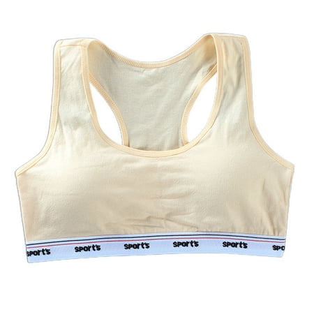 Girls Racerback Sports Bra for Girl and Teen Wide Strap Wireless Training Bras