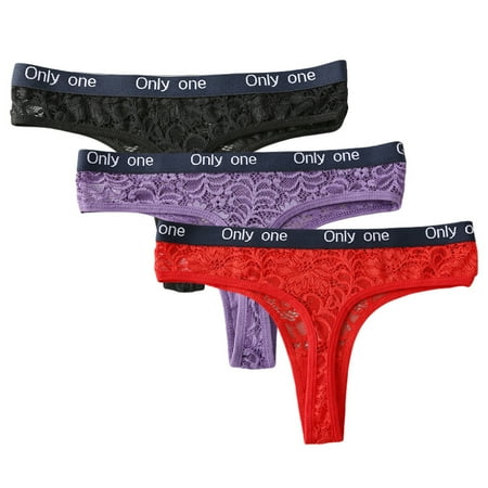 3 Pack Women s Fashion Lace Thong Low-Waist Hollow Sexy Thong See-Through Panties Seamless Underwear
3 Pack Women s Fashion Lace Thong Low-Waist Hollow Sexy Thong See-Through Panties Seamless Underwear