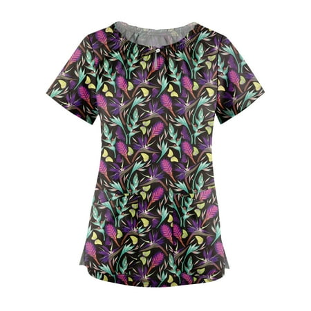 TKing Fashion Women Plus Size Scrubs Top V-Neck Short Sleeve Dandelion Print Pockets Work Blouse for Women Purple 3XL
TKing Fashion Women Plus Size Scrubs Top V-Neck Short Sleeve Dandelion Print Pockets Work Blouse for Women Purple 3XL