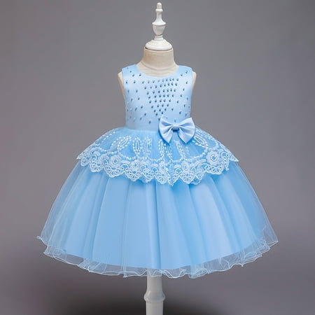 Dyfzdhu Girls Dress Princess Toddler Girls Kid Dress Ruffles Lace Dresses Baby Party Tulle Patchwork Girls Dress&Skirt