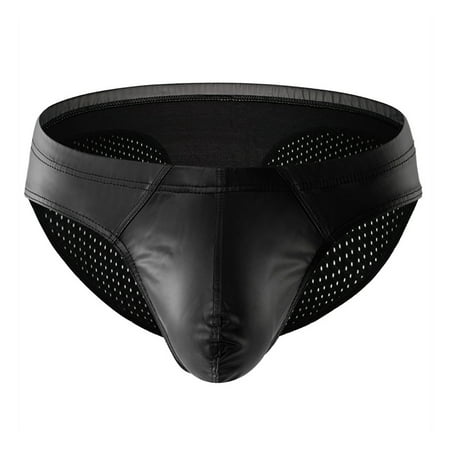 Chaoren Male Underwear Protective Thin Trendy Men Faux Leather G-String U Convex Underwear