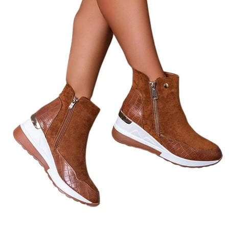 huanledash Women Round-toe Mid-Calf Wedge Sneakers Double Side Zipper Platform Ankle Boots
huanledash Women Round-toe Mid-Calf Wedge Sneakers Double Side Zipper Platform Ankle Boots