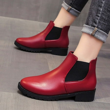 Juebong Christmas Gifts Women s Fall Winter Keep Warm Solid Color Booties Chunky Heel Middle Heel Boots Round Toe Booties Boots Red 6
Juebong Christmas Gifts Women s Fall Winter Keep Warm Solid Color Booties Chunky Heel Middle Heel Boots Round Toe Booties Boots Red 6