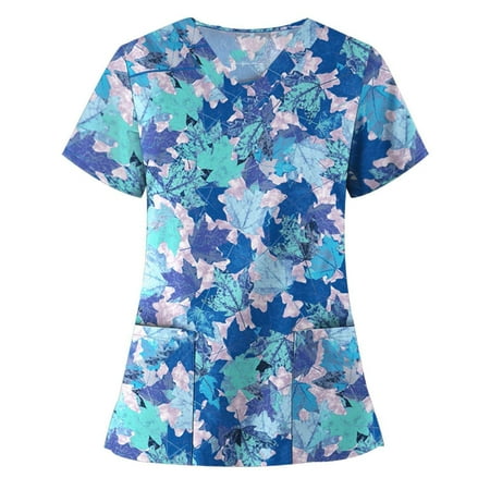 Scrubs Tops For Women Plus Size Summer Short Sleeve V-Neck Flower American Flag Printed Top Nursed Working Nursing Uniforms With Pockets
Scrubs Tops For Women Plus Size Summer Short Sleeve V-Neck Flower American Flag Printed Top Nursed Working Nursing Uniforms With Pockets