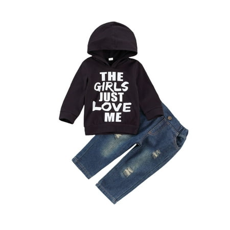 Canrulo Toddler Baby Boys Clothes Letter Print Hoodie Sweatshirt Denim Pants Jeans Fall Winter Outfits Black 18-24 Months
Canrulo Toddler Baby Boys Clothes Letter Print Hoodie Sweatshirt Denim Pants Jeans Fall Winter Outfits Black 18-24 Months