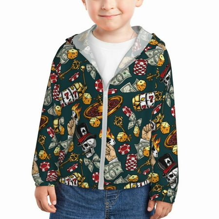 Ocsxa Vintage Casino Chips Print Kids Active Zipper Sun Protection Jacket Boys Girls Hooded Cooling Shirt-3 Years
Ocsxa Vintage Casino Chips Print Kids Active Zipper Sun Protection Jacket Boys Girls Hooded Cooling Shirt-3 Years