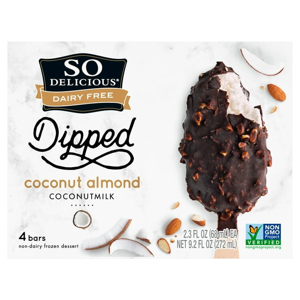 So Delicious Dairy Free Coconut Almond Coconutmilk Non-Dairy Frozen Dessert Bars, 2.3 fl oz, 4 count