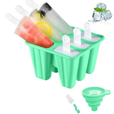 Ice Lolly Moulds Silicone 6 Cell Ice Lolly Moulds BPA Free for Children Adults and Baby Popsicle Moulds Set with Cleaning Brush and Folding Funnel
Ice Lolly Moulds Silicone 6 Cell Ice Lolly Moulds BPA Free for Children Adults and Baby Popsicle Moulds Set with Cleaning Brush and Folding Funnel