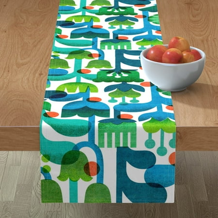 Cotton Sateen Table Runner 108 - Vintage Retro Midcentury Floral Blue Green Flowers Nature Print Custom Table Linens by Spoonflower
Cotton Sateen Table Runner 108 - Vintage Retro Midcentury Floral Blue Green Flowers Nature Print Custom Table Linens by Spoonflower