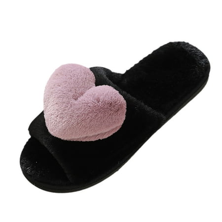 

knqrhpse Slippers for Women New Foreign Trade Woolen Plush Warm Love For Autumn And Winter House Slippers for Woman Fuzzy Slippers Cute Slippers