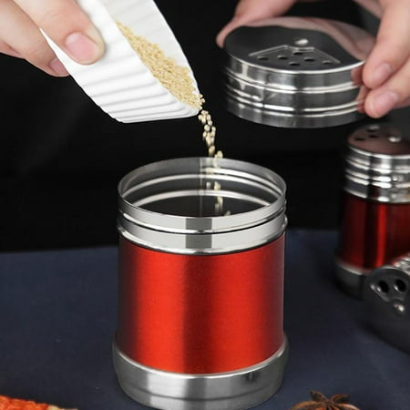 Seasoning Shaker Spice Jar With Rotatable Lid Stainless Steel Spice Tin Storage Containers for Sugar Salt Pepper 2pcs
Seasoning Shaker Spice Jar With Rotatable Lid Stainless Steel Spice Tin Storage Containers for Sugar Salt Pepper 2pcs