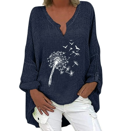 Juebong Dandelions Print Cotton Linen Tshirt Tops Women 3/4 Long Sleeve V Neck Loose Fit Blouse Tees Ladies Clothes Comfy Soft Tunic Pullover Tees
Juebong Dandelions Print Cotton Linen Tshirt Tops Women 3/4 Long Sleeve V Neck Loose Fit Blouse Tees Ladies Clothes Comfy Soft Tunic Pullover Tees