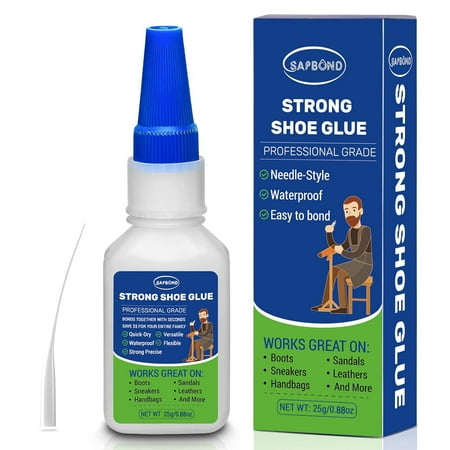 SAPBOND Shoe Glue Quick Dry Sole Repair Adhesive Professional Grade Strong Waterproof Clear Repair Glue for Sneakers Boots Sandals Leathers Handbags and More 25g/0.88oz
SAPBOND Shoe Glue Quick Dry Sole Repair Adhesive Professional Grade Strong Waterproof Clear Repair Glue for Sneakers Boots Sandals Leathers Handbags and More 25g/0.88oz