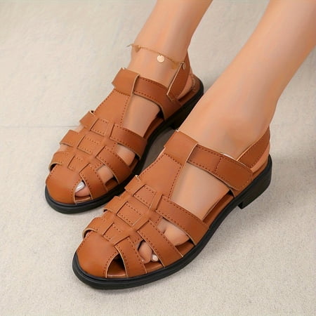 Chic Women s Flat sandals-casual solid color with round toe faux cover hook-and-loop fastener closure for all seasons
Chic Women s Flat sandals-casual solid color with round toe faux cover hook-and-loop fastener closure for all seasons