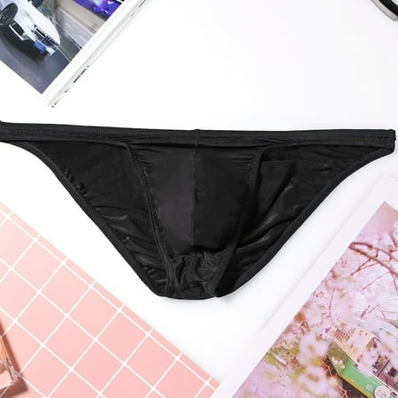 Men Sexy Thin Ice Silk Breathable Briefs Underwear Underpants Boxer Briefs