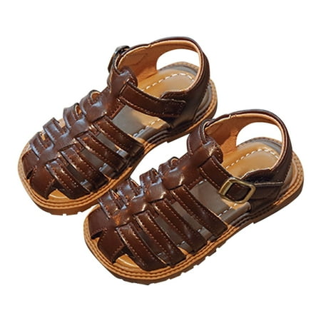 Wiueurtly Kid Strap Girls Sandals Closed Toe Sandals Soft Soled Children s Sandals For 2T To 6T