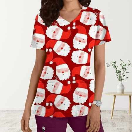 CHGBMOK Work Shirts for Women Clearance Printing Workwear Short Sleeve V-Neck Coveralls with Pockets
CHGBMOK Work Shirts for Women Clearance Printing Workwear Short Sleeve V-Neck Coveralls with Pockets