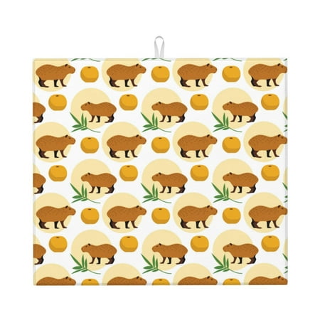 Dish Drying Mats for Kitchen Counter - Cartoon Orange Capybara 16x18In Anti-Slip Absorbent Microfiber Drying Mat for Kitchen Counter Mat Dish Rack Mat with Hanging Loop
Dish Drying Mats for Kitchen Counter - Cartoon Orange Capybara 16x18In Anti-Slip Absorbent Microfiber Drying Mat for Kitchen Counter Mat Dish Rack Mat with Hanging Loop