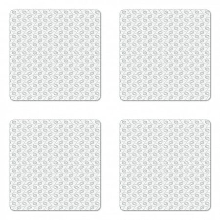 Geometric Coaster Set of 4 Abstract Spiraling Oval Rounded Circle Shapes Swirly Rings Creative Print Square Hardboard Gloss Coasters Standard Size Grey and Coconut by Ambesonne
Geometric Coaster Set of 4 Abstract Spiraling Oval Rounded Circle Shapes Swirly Rings Creative Print Square Hardboard Gloss Coasters Standard Size Grey and Coconut by Ambesonne