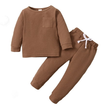 Kids Baby Clothes Set Solid Color Ribbed Knitted Long Sleeve Pullover Top Sweatshirt Trousers Tracksuit Outfits Set
Kids Baby Clothes Set Solid Color Ribbed Knitted Long Sleeve Pullover Top Sweatshirt Trousers Tracksuit Outfits Set