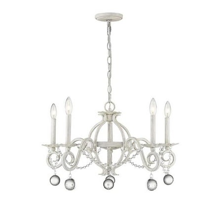 HomeRoots 398122 15.75 x 26.25 x 26.25 in. Callie 5-Light Country White Chandelier
HomeRoots 398122 15.75 x 26.25 x 26.25 in. Callie 5-Light Country White Chandelier