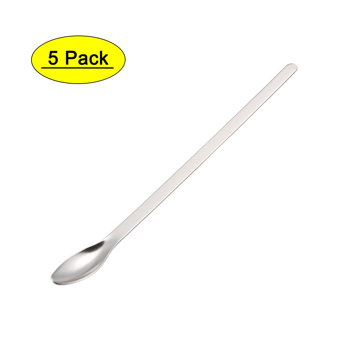 Uxcell 200mm Stainless Steel Micro Scoop Reagent Sampling Spoon 5 Pack