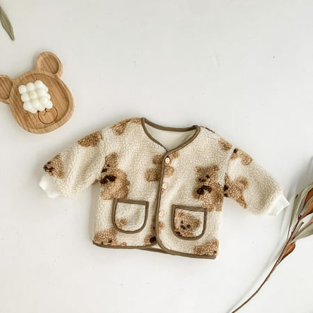 OQC Baby Round Neck Long Sleeves Coat Toddler Warm Coat