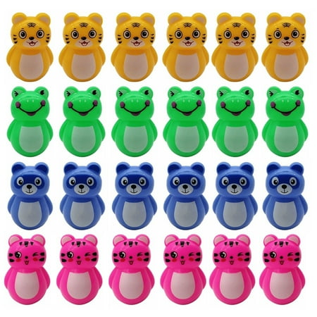 24pcs Mini tumblers Animal Statue Sculpture Decors Tumbler Table Ornaments