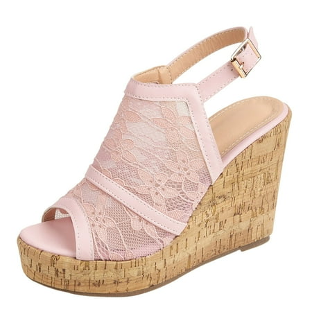 CLZOUD Sandals for Women Wide Width Pink Slope Heel Sandals for Women Summer New Lace Thick Sole Women Shoes Fish Mouth Roman Shoes 42
CLZOUD Sandals for Women Wide Width Pink Slope Heel Sandals for Women Summer New Lace Thick Sole Women Shoes Fish Mouth Roman Shoes 42
