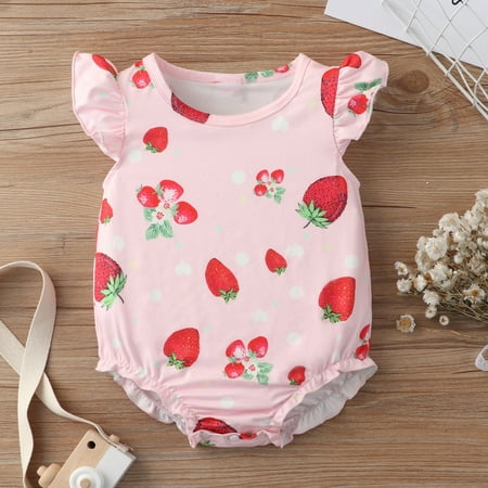 THE WILD Toddler Girls Boys Pompon Pineapple Print Romper Bodysuit