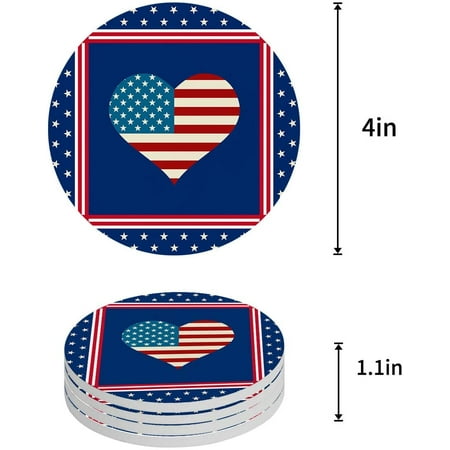 FMSHPON Independence Day American Flag Set of 4 Round Coaster for Drinks Absorbent Ceramic Stone Coasters Cup Mat with Cork Base for Home Kitchen Room Coffee Table Bar Decor
FMSHPON Independence Day American Flag Set of 4 Round Coaster for Drinks Absorbent Ceramic Stone Coasters Cup Mat with Cork Base for Home Kitchen Room Coffee Table Bar Decor