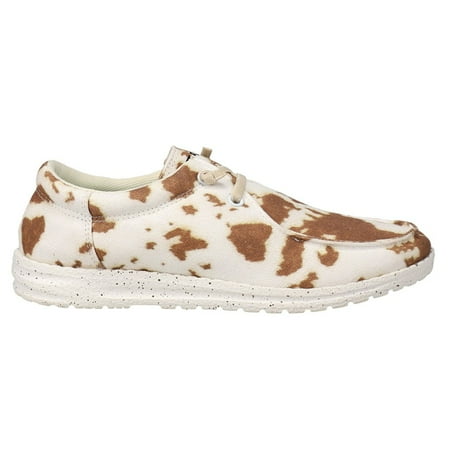 Roper Womens Hang Loose Cow Print Slip On Casual Shoes