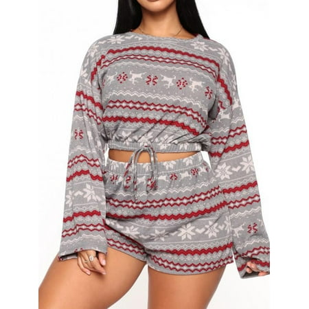 Women Christmas Reindeer Snowflakes Long Button Down Short Pj Set Soft Pj Lounge Sets
Women Christmas Reindeer Snowflakes Long Button Down Short Pj Set Soft Pj Lounge Sets